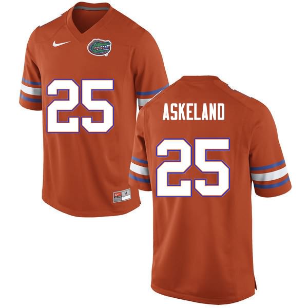 NCAA Florida Gators Erik Askeland Men's #25 Nike Orange Stitched Authentic College Football Jersey OEZ1564VP